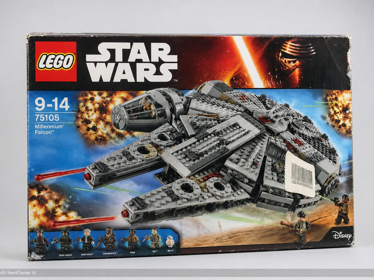 Boxed LEGO Star Wars set on a kitchen table, demo